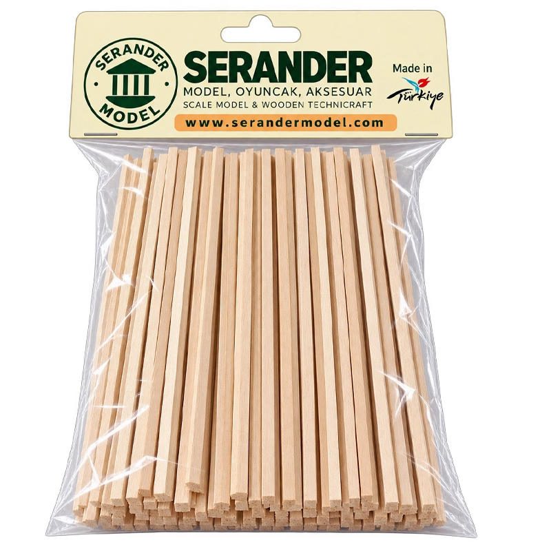 Ihlamur Maket Çıtası 2×2 mm -100 cm (100 Adet)