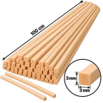 Ihlamur Maket Çıtası 3×3 mm -100 cm (50 Adet)