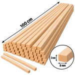Ihlamur Maket Çıtası 3×8 mm -100 cm (50 Adet)