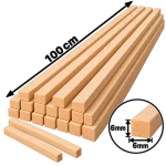 Ihlamur Maket Çıtası 6×6 mm -100 cm (50 Adet)